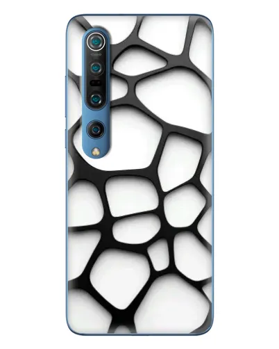 Чехол для Xiaomi Mi 10 Pro с картинкой «Белая объемная сетка»