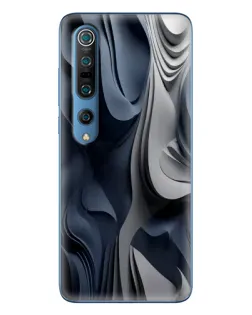 Чехол для Xiaomi Mi 10 Pro с картинкой «Объемные синие складки»