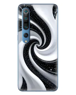 Чехол для Xiaomi Mi 10 Pro с картинкой «Черно-белая спираль»