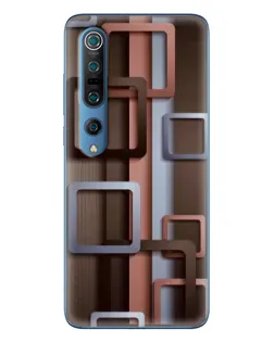 Чехол для Xiaomi Mi 10 Pro с картинкой «Коричневые объемные квадраты»