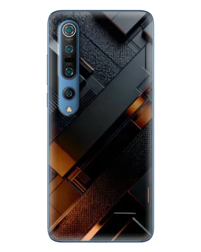Чехол для Xiaomi Mi 10 Pro с картинкой «Черные геометрические блоки»