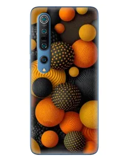 Чехол для Xiaomi Mi 10 Pro с картинкой «Объемные оранжевые сферы»