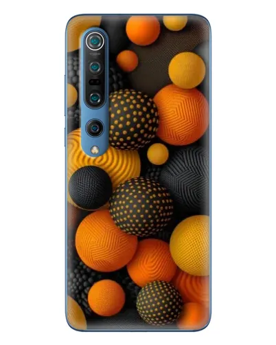 Чехол для Xiaomi Mi 10 Pro с картинкой «Объемные оранжевые сферы»