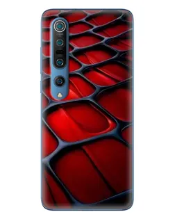Чехол для Xiaomi Mi 10 Pro с картинкой «Красная глянцевая сетка»