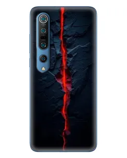 Чехол для Xiaomi Mi 10 Pro с картинкой «Kрасная лавовая трещина»