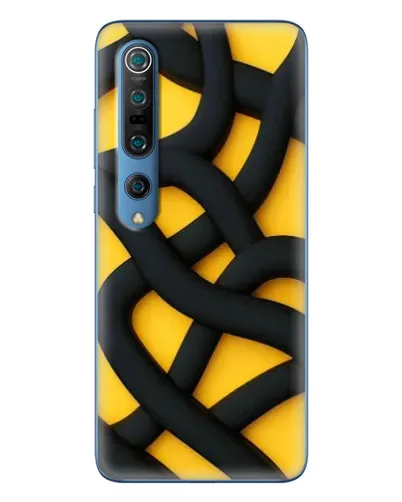 Чехол для Xiaomi Mi 10 Pro с картинкой «Черное желтое переплетение»