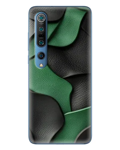 Чехол для Xiaomi Mi 10 Pro с картинкой «Зеленые кожаные волны»