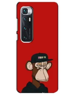 Чехол для Xiaomi Mi 10 Ultra с картинкой «Bored Ape — красный фон» Чехол для Xiaomi Mi 10 Ultra с картинкой «Bored Ape — красный фон»