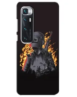 Чехол для Xiaomi Mi 10 Ultra с картинкой «PUBG — огненный силуэт»