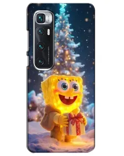 Чехол для Xiaomi Mi 10 Ultra с картинкой «Рождественский Спанч Боб»