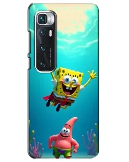 Чехол для Xiaomi Mi 10 Ultra с картинкой «Спанч Боб под водой»