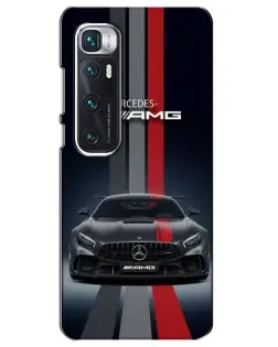 Чехол для Xiaomi Mi 10 Ultra с картинкой «Mercedes — белый карбон»
