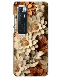Чехол для Xiaomi Mi 10 Ultra с картинкой «Бежевый флористический декор» Чехол для Xiaomi Mi 10 Ultra с картинкой «Бежевый флористический декор»