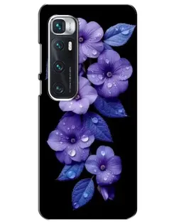 Чехол для Xiaomi Mi 10 Ultra с картинкой «Фиолетовые цветы с росою»