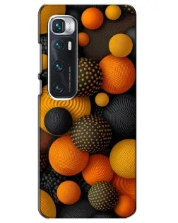 Чехол для Xiaomi Mi 10 Ultra с картинкой «Объемные оранжевые сферы»