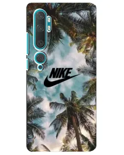 Чехол для Xiaomi Mi 10 с картинкой «Тропический принт Nike» Чехол для Xiaomi Mi 10 с картинкой «Тропический принт Nike»