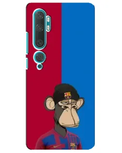Чехол для Xiaomi Mi 10 с картинкой «Bored Ape — фанат Барсы»