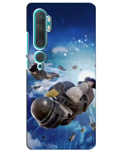 Чехол для Xiaomi Mi 10 с картинкой «Десант PUBG — прыжок»