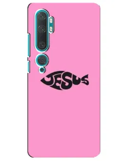 Чехол для Xiaomi Mi 10 с картинкой «Розовый символ  Jesus»