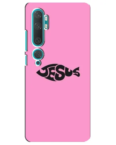 Чехол для Xiaomi Mi 10 с картинкой «Розовый символ  Jesus»