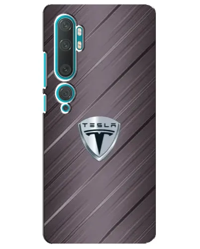Чехол для Xiaomi Mi 10 с картинкой «Металлическая текстура Tesla»