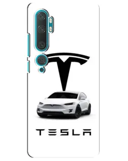 Чехол для Xiaomi Mi 10 с картинкой «Tesla White Style»