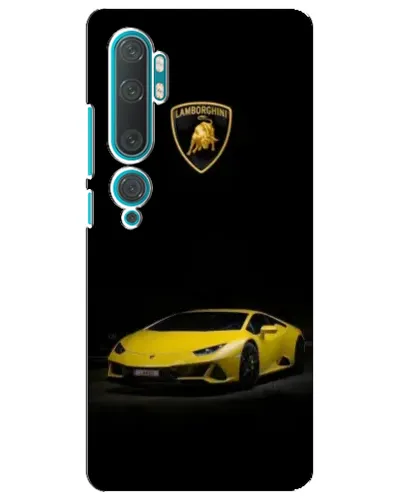 Чехол для Xiaomi Mi 10 с картинкой «Lamborghini желтый акцент»
