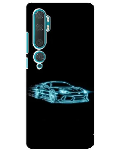 Чехол для Xiaomi Mi 10 с картинкой «Неоновый контур Lamborghini»