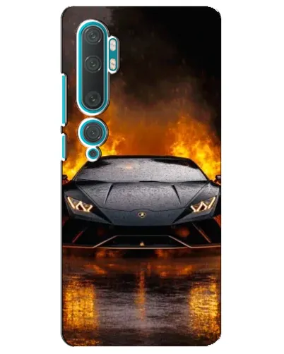 Чехол для Xiaomi Mi 10 с картинкой «Lamborghini в огне»