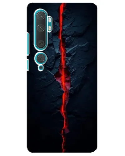 Чехол для Xiaomi Mi 10 с картинкой «Kрасная лавовая трещина»