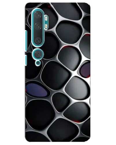 Чехол для Xiaomi Mi 10 с картинкой «Объемная темная решетка»