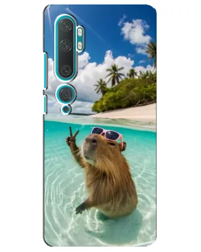 Чехол для Xiaomi Mi 10 с картинкой «Капибара на море»