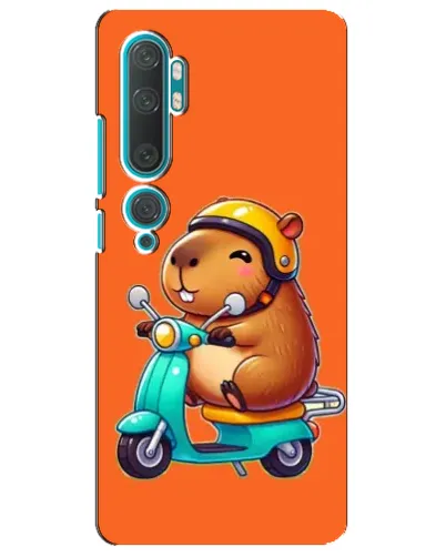 Чехол для Xiaomi Mi 10 с картинкой «Капибара на скутере»