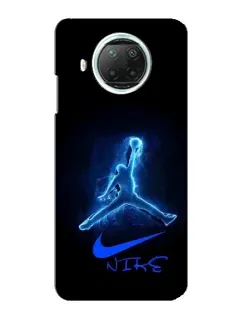 Чехол для Xiaomi Mi 10i с картинкой «Jordan Neon Blue» Чехол для Xiaomi Mi 10i с картинкой «Jordan Neon Blue»