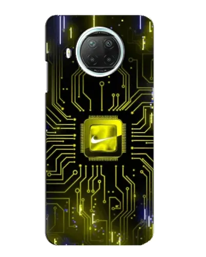 Чехол для Xiaomi Mi 10i с картинкой «Nike — золотая искра»