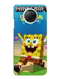 Чехол для Xiaomi Mi 10i с картинкой «Губка Боб Minecraft»