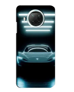 Чехол для Xiaomi Mi 10i с картинкой «Tesla в неоне»