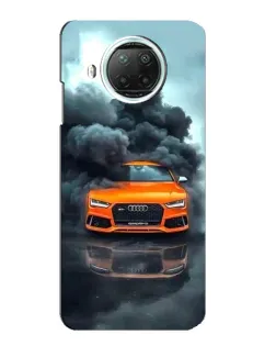 Чехол для Xiaomi Mi 10i с картинкой «Audi в облаках дыма»