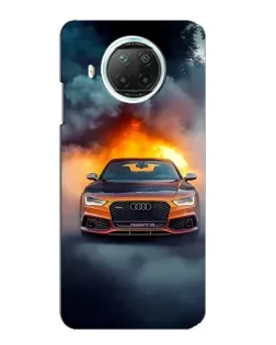 Чехол для Xiaomi Mi 10i с картинкой «Audi в огненном дыму»
