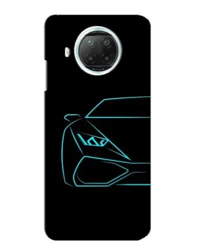 Чехол для Xiaomi Mi 10i с картинкой «Голубой силуэт Lamborghini»