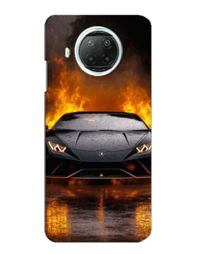Чехол для Xiaomi Mi 10i с картинкой «Lamborghini в огне»