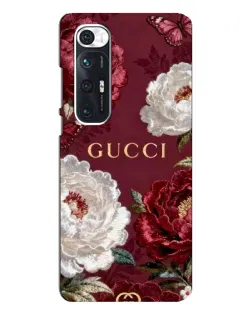 Чехол для Xiaomi Mi 10s с картинкой «Gucci — бордовые розы»