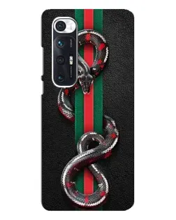 Чехол для Xiaomi Mi 10s с картинкой «Gucci — змея на полосе»