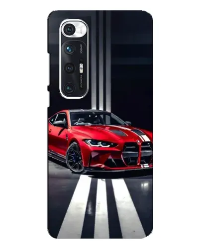 Чехол для Xiaomi Mi 10s с картинкой «Красная BMW на дороге»