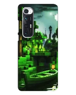 Чехол для Xiaomi Mi 10s с картинкой «Minecraft лесной пейзаж»