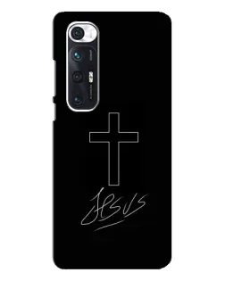 Чехол для Xiaomi Mi 10s с картинкой «Графический крест Jesus»
