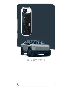 Чехол для Xiaomi Mi 10s с картинкой «Серебристый Cybertruck Tesla»