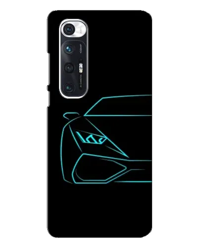 Чехол для Xiaomi Mi 10s с картинкой «Голубой силуэт Lamborghini»