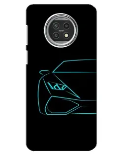 Чохол для Xiaomi Mi 10t Lite з картинкою «Блакитний силует Lamborghini»