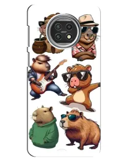 Чехол для Xiaomi Mi 10t Lite с картинкой «Крутые капибары музыканты»